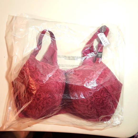 ❤NWT VINTAGE TORRID T-SHIRT - LIGHTLY LINED - FUSCHIA LACE - BACK SMOOTHING BRA - Picture 8 of 11